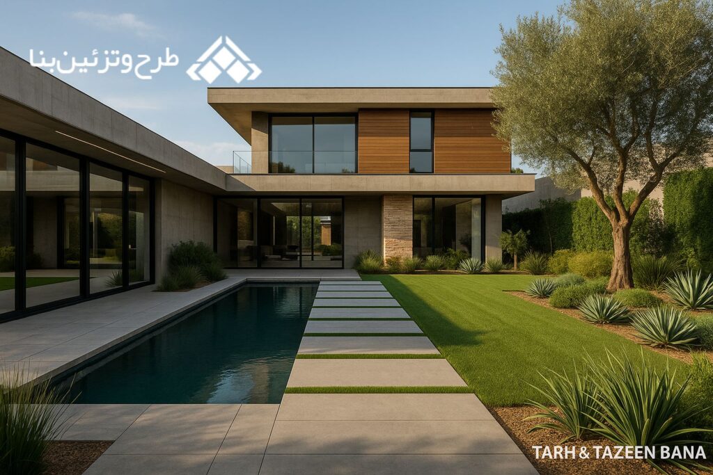 طراحی محوطه ویلا مدرن